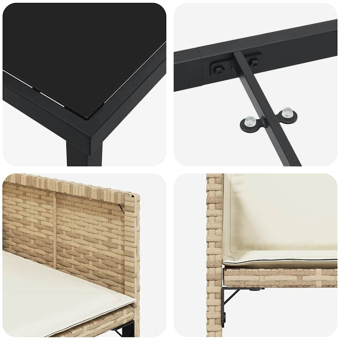 Set de masă pentru grădină 5 pcs Bej poliratan - WALTI WALTI