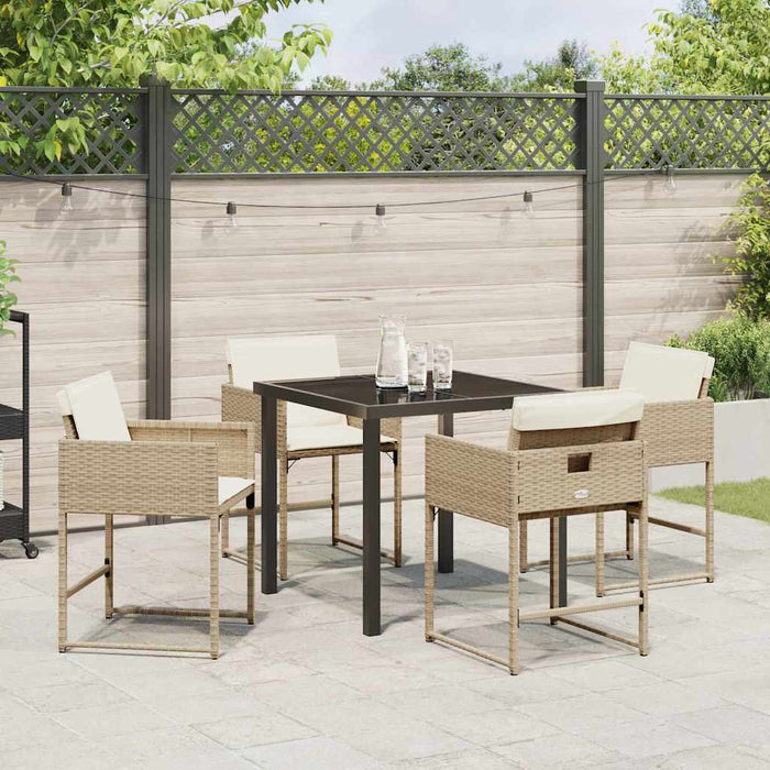 Set de masă pentru grădină 5 pcs Bej poliratan - WALTI WALTI