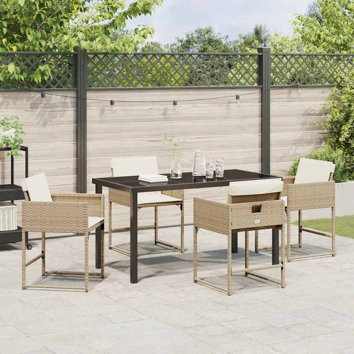 Set de masă pentru grădină 5 pcs Bej poliratan - WALTI WALTI