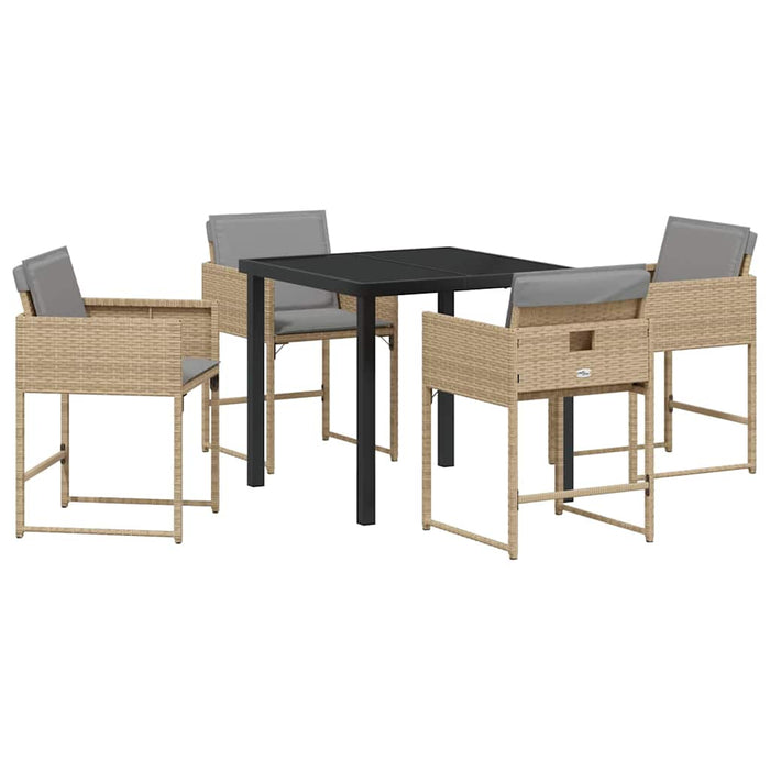 Set de masă pentru grădină 5 pcs Bej poliratan - WALTI WALTI