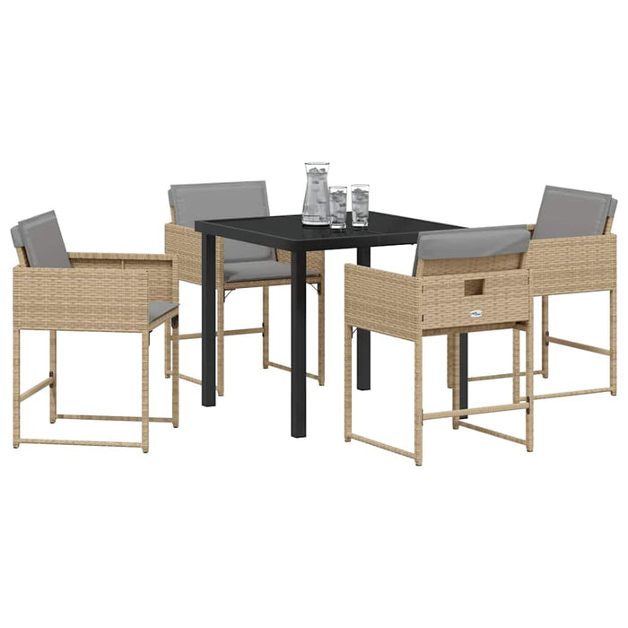Set de masă pentru grădină 5 pcs Bej poliratan - WALTI WALTI