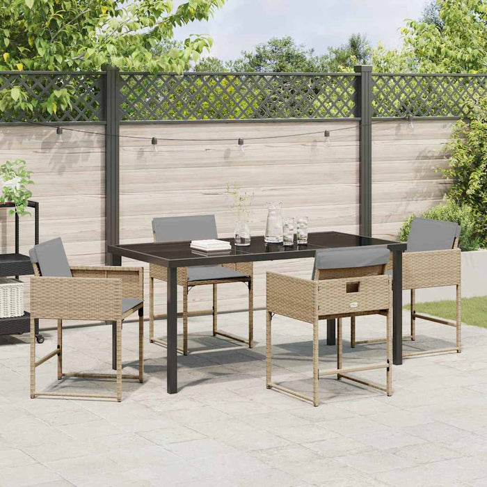 Set de masă pentru grădină 5 pcs Bej poliratan - WALTI WALTI