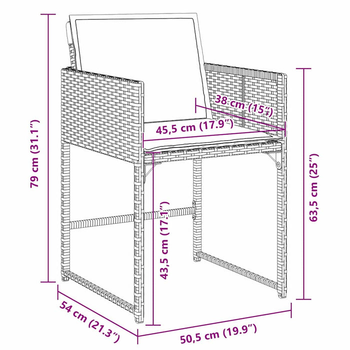 Set de masă pentru grădină 5 pcs Bej poliratan - WALTI WALTI