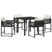 Set de masă pentru grădină 5 pcs Negru poliratan - WALTI WALTI