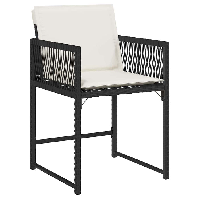 Set de masă pentru grădină 5 pcs Negru poliratan - WALTI WALTI