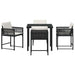 Set de masă pentru grădină 5 pcs Negru poliratan - WALTI WALTI