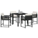 Set de masă pentru grădină 5 pcs Negru poliratan - WALTI WALTI