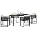 Set de dining de grădină cu 5 piese, perne incluse, Negru din ratan poly. - WALTI WALTI
