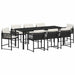 Set de masă pentru grădină 9 pcs Negru poliratan - WALTI WALTI