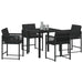 Set de masă pentru grădină 5 pcs Negru poliratan - WALTI WALTI