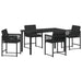 Set de masă pentru grădină 5 pcs Negru poliratan - WALTI WALTI