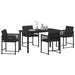 Set de masă pentru grădină 5 pcs Negru poliratan - WALTI WALTI