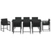 Set de masă pentru grădină 9 pcs Negru poliratan - WALTI WALTI