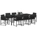 Set de masă pentru grădină 9 pcs Negru poliratan - WALTI WALTI