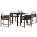 Set de dining de grădină cu 5 piese și perne maro din ratan și poliester - WALTI WALTI