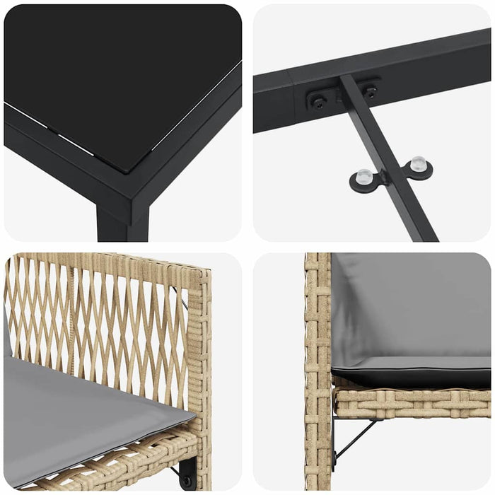 Set de masă pentru grădină 5 pcs Bej poliratan - WALTI WALTI