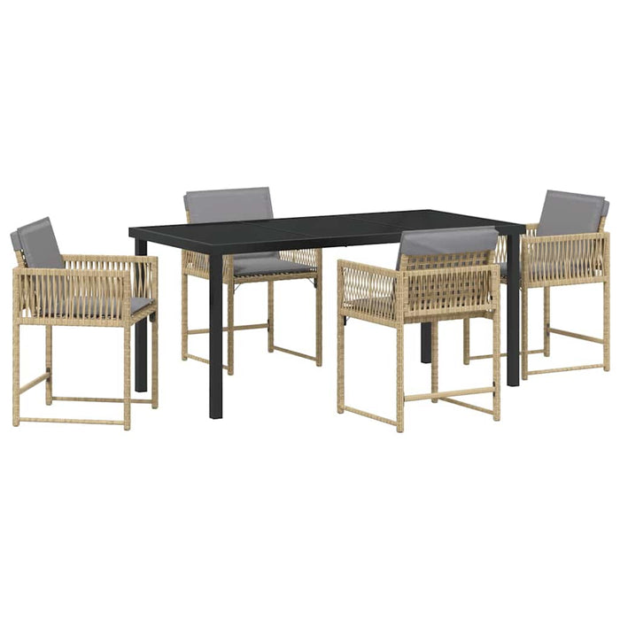 Set de masă pentru grădină 5 pcs Bej poliratan - WALTI WALTI