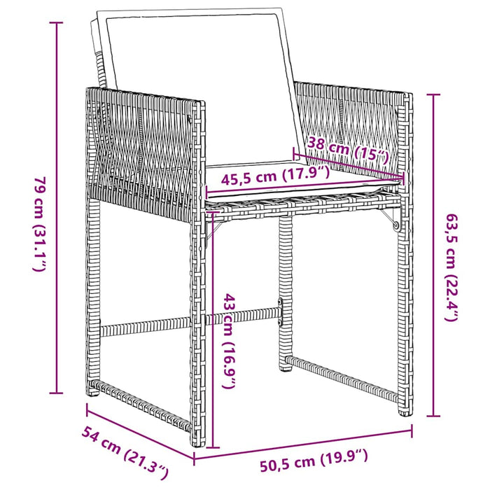 Set de masă pentru grădină 5 pcs Bej poliratan - WALTI WALTI