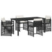Set de masă pentru grădină 5 pcs Negru poliratan - WALTI WALTI