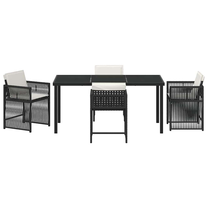 Set de masă pentru grădină 5 pcs Negru poliratan - WALTI WALTI