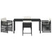 Set de masă pentru grădină 5 pcs Negru poliratan - WALTI WALTI