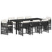 Set de masă pentru grădină 9 pcs Negru poliratan - WALTI WALTI