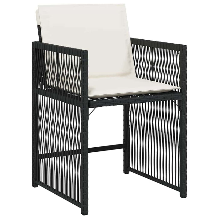 Set de masă pentru grădină 9 pcs Negru poliratan - WALTI WALTI