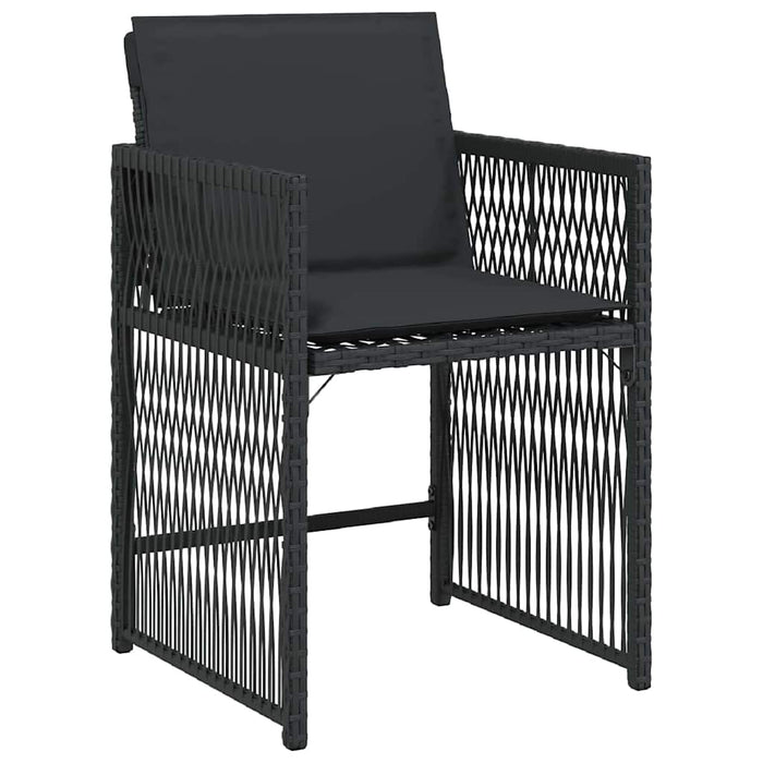 Set de masă pentru grădină 9 pcs Negru poliratan - WALTI WALTI