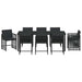 Set de masă pentru grădină 9 pcs Negru poliratan - WALTI WALTI