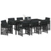Set de masă pentru grădină 9 pcs Negru poliratan - WALTI WALTI
