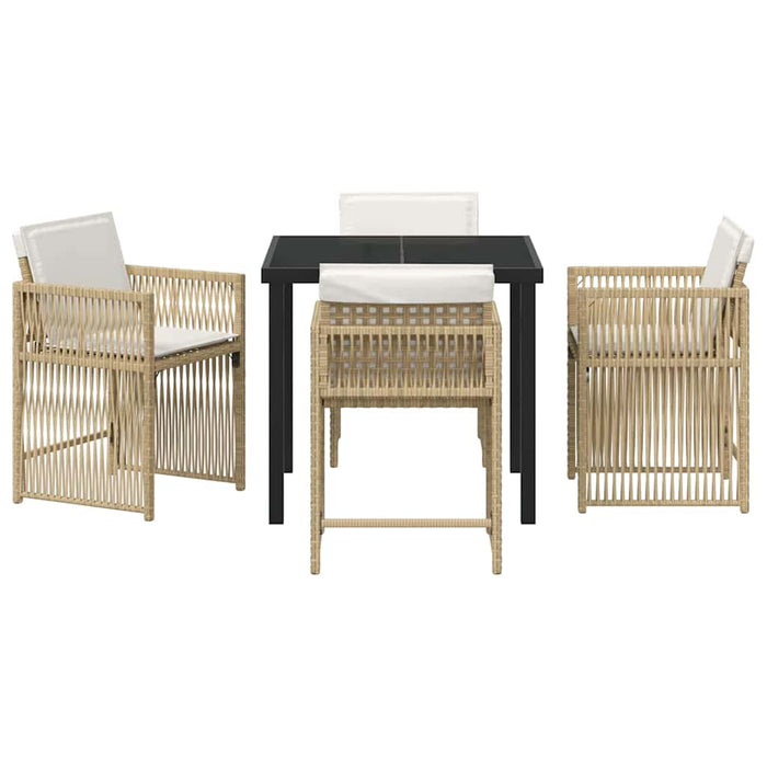 Set de masă pentru grădină 5 pcs Bej poliratan - WALTI WALTI