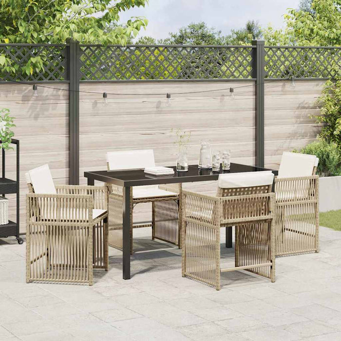 Set de masă pentru grădină 5 pcs Bej poliratan - WALTI WALTI