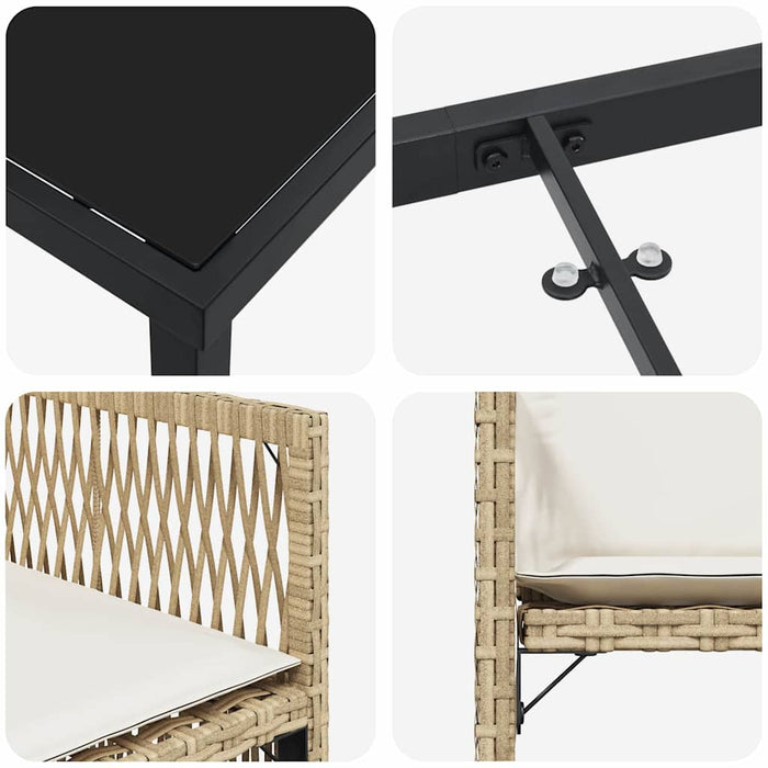 Set de masă pentru grădină 5 pcs Bej poliratan - WALTI WALTI