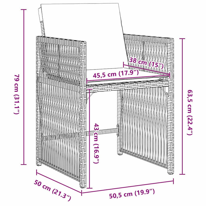 Set de masă pentru grădină 5 pcs Bej poliratan - WALTI WALTI