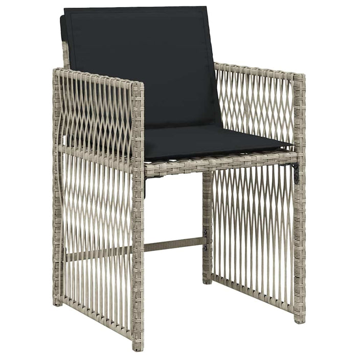 Set de masă pentru grădină 5 pcs Gri deschis poliratan - WALTI WALTI