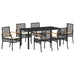 Set de masă pentru grădină cu pernă 7 pcs Negru Ratan - WALTI WALTI