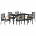 Set de masă pentru grădină cu pernă 7 pcs Negru Ratan - WALTI WALTI