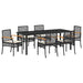 Set de masă pentru grădină 7 pcs Negru poliratan - WALTI WALTI