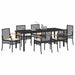 Set de masă pentru grădină 7 pcs Negru poliratan - WALTI WALTI