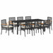 Set de masă pentru grădină 9 pcs Negru poliratan - WALTI WALTI