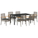 Set de masă pentru grădină cu pernă 7 pcs Gri și negru Ratan - WALTI WALTI