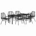 Set de masă pentru grădină 7 pcs Negru poliratan - WALTI WALTI