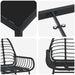 Set de masă pentru grădină 9 pcs Negru poliratan - WALTI WALTI