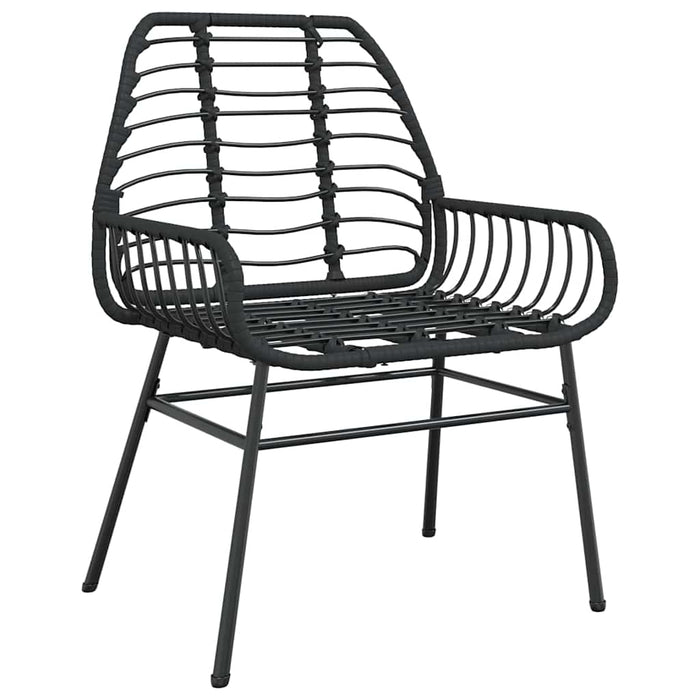 Set de masă pentru grădină 9 pcs Negru poliratan - WALTI WALTI