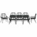 Set de masă pentru grădină 9 pcs Negru poliratan - WALTI WALTI