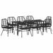 Set de masă pentru grădină 9 pcs Negru poliratan - WALTI WALTI