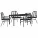 Set de masă pentru grădină 5 pcs Negru poliratan - WALTI WALTI