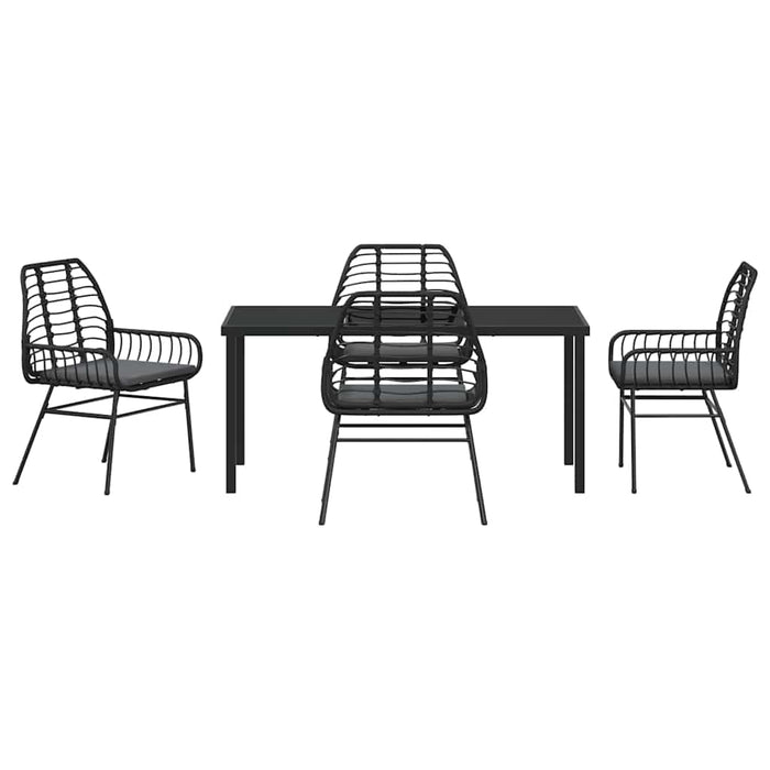 Set de masă pentru grădină 5 pcs Negru poliratan - WALTI WALTI