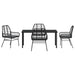 Set de masă pentru grădină 5 pcs Negru poliratan - WALTI WALTI