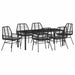 Set de masă pentru grădină 7 pcs Negru poliratan - WALTI WALTI